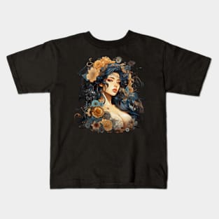 Mechanical Aesthetics: Flower Gears of the Magic Look Kids T-Shirt